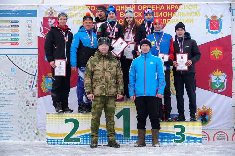 В Архангельской области разыграли комплекты медалей окружного чемпионата Росгвардии по лыжным гонкам