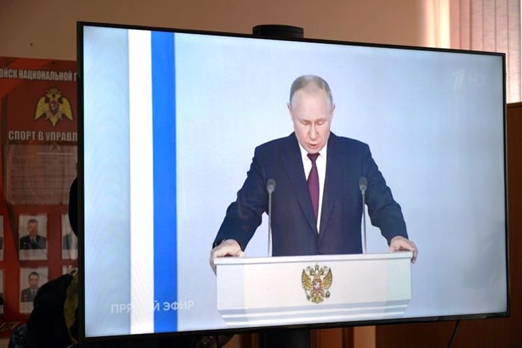 Личный состав Управления Росгвардии по Архангельской области смог посмотреть ежегодное послание Президента России
