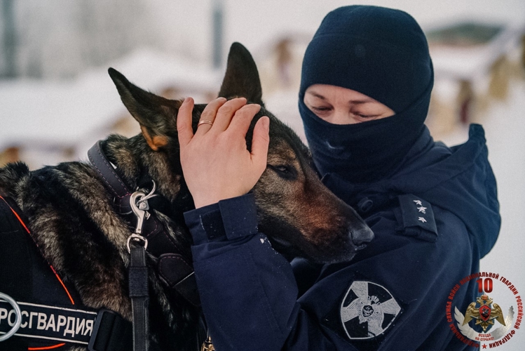 «Меня мама искала там, где лают собаки»: кинолог архангельского ОМОН Росгвардии рассказала о себе и своей профессии